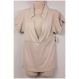 Free People Deep V Pullover Blouse Size Large NWT